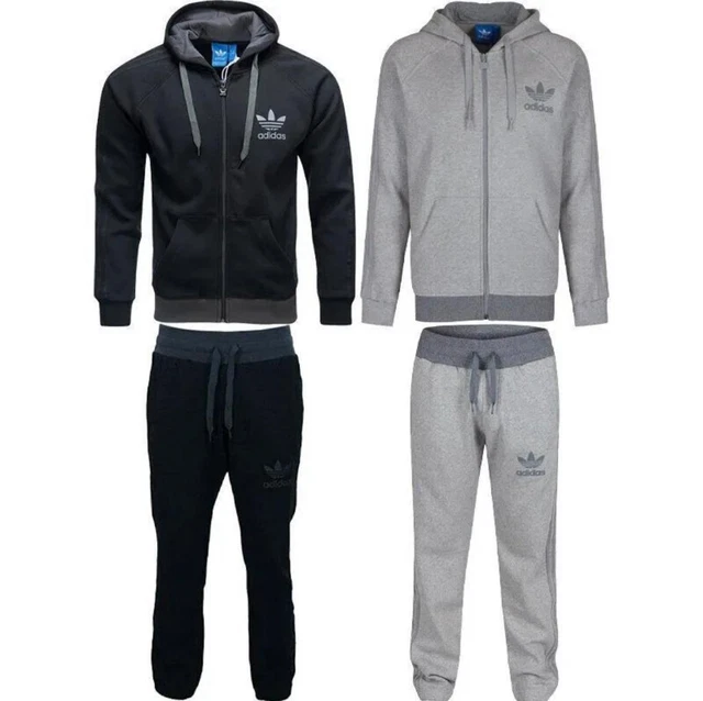 ADIDAS FULL TRACKSUIT Mens Original SPO Fleece and Jogger Black/Grey S ...