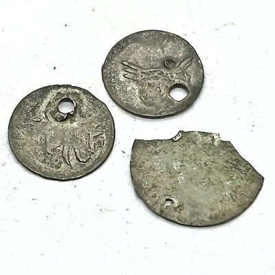 3x Authentic Late Or Post Medieval Ottoman Empire Silver Akce Coin Artifacts Old
