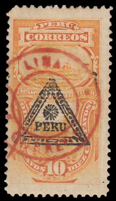 Pérou Taxe 29 1883 Sur Timbres De Taxe 1882 Surcharge Lima Courriers MH