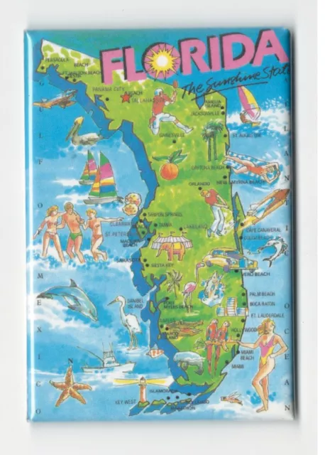 Florida Fridge Magnet Travel Souvenir Post Card Factory 2"X3"