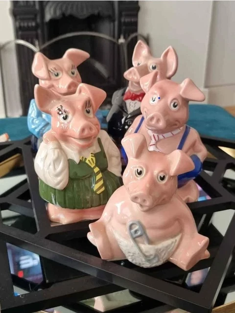 NATWEST PIGS FULL Complete Set of 5 Piggy Banks, Wade Pottery money ...