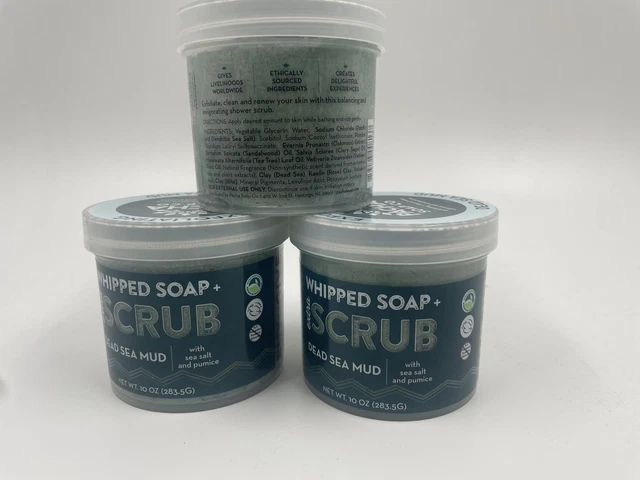Pacha Soap Dead Sea Mud Whipped Soap + Extra Scrub w/ Sea Salt & Pumice | Lot 3