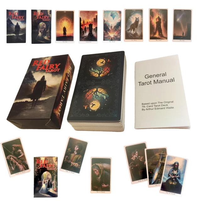 Tarot Deck | Red Fairy Tarot Fortune Telling Board Game Cards English Version