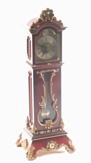 Schmid 8 Day Miniature Grandfather Vintage Clock Runs AA-59