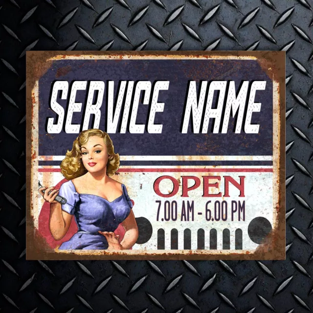 Personalized tin sign Custom garage sign Car service, custom service sign garage
