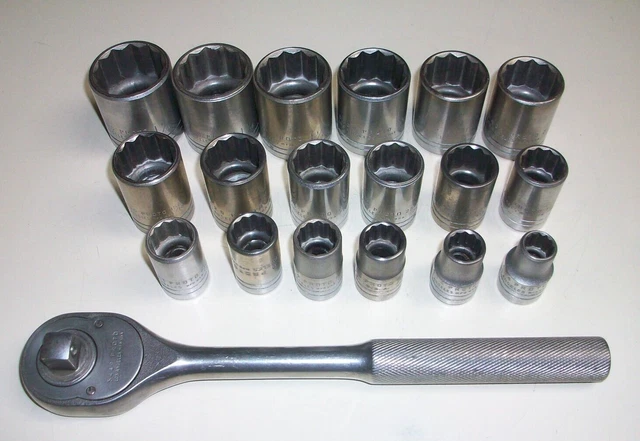 Vintage~Early~Proto Los Angeles~19-Piece~ 1/2" Drive~ Socket Set~ 7/16" - 1-1/4"
