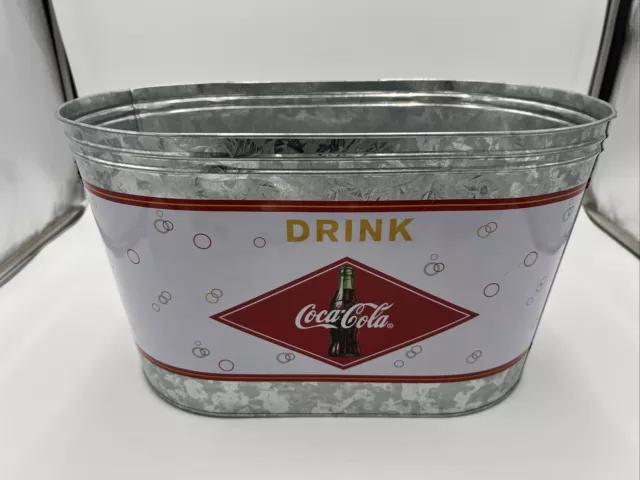 Vintage, Coca-Cola Galvanized Oval Ice Tub "Drink Coca-Cola" , 16"X9"X9"