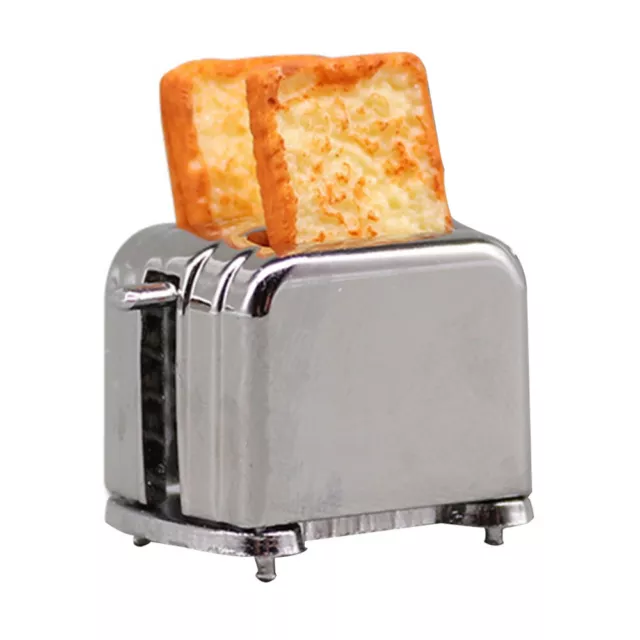 1:12 Miniature Toaster with 2 Slices Toast - Pretend Play Toy-