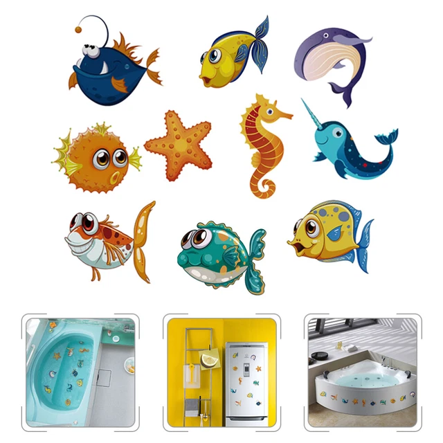 10 pz adesivo antiscivolo vasca da bagno bambini cartone animato impermeabile bagno