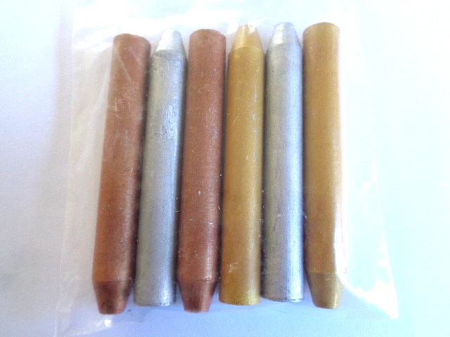 6 Enkaustic Stifte Farben Metallfarben gold silber kupfer Wachs Encaustic c