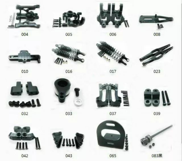 Aluminum Metal Upgrade Parts For WLtoys 1/12 12428 12423 RC Car DIY Parts Black