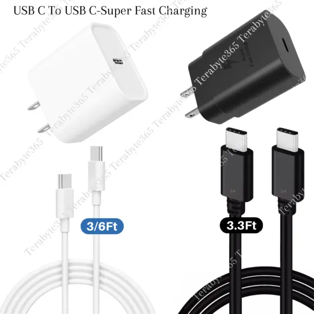 Dual Type USB C Fast Charger Power Block Cord For iPhone 15 Pro Max/iPad/Samsung