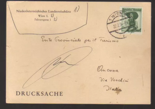 9326- Austria, Osterreich , card to Italy year 1954 -