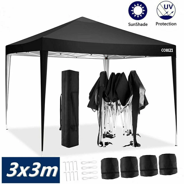 3x3m Faltpavillon Partyzelt Pavillon Wasserdicht Garten Zelt mit 4 Sandsack DHL