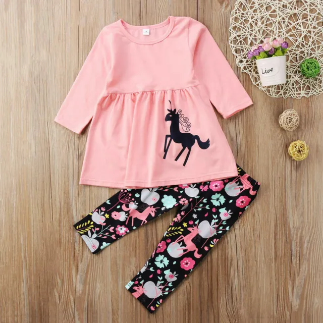 Newborn Kid Baby Girls Clothes pony Tops Pants Floral  Outfits Set Tracksuit