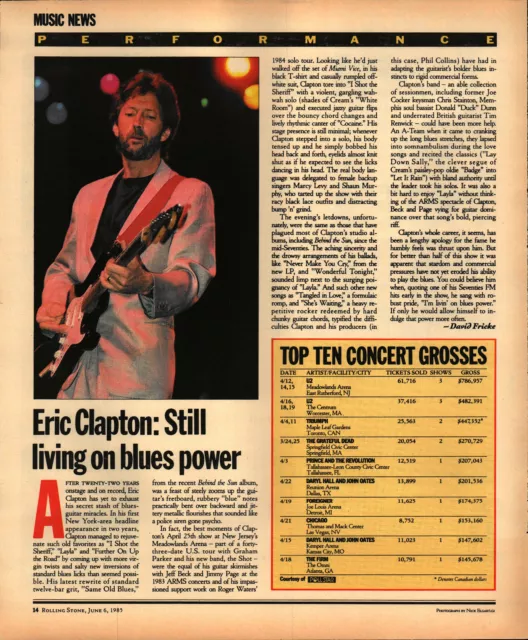 1985 Print Ad  Rolling Stone -Eric Clapton/English Leather Cologne/Tears 4 Fears