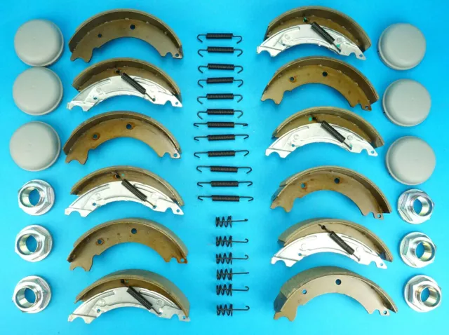 Tri Axle Brake Shoes Caps & Nuts 200x50mm for Knott Ifor Williams LM166G Trailer