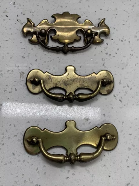 3pc Mismatched Dresser Drawer Handle Pull Furniture Hardware Knobs Vintage
