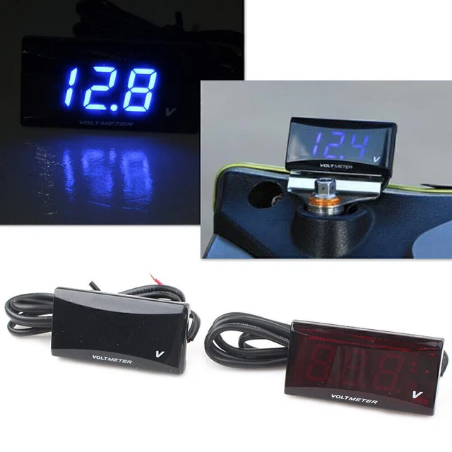 Display LED Blu Voltmetro Digitale Pannello Tensione Metro Universale Per Yamaha