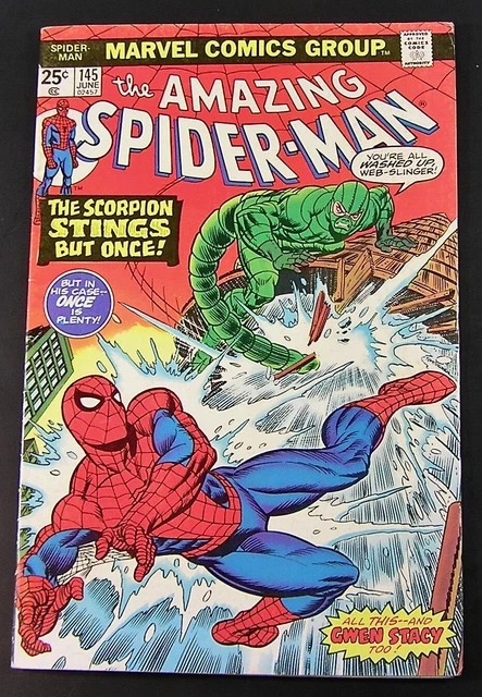 Marvel Comic THE AMAZING SPIDER-MAN  #145 ,1975  VF+ (lot h)