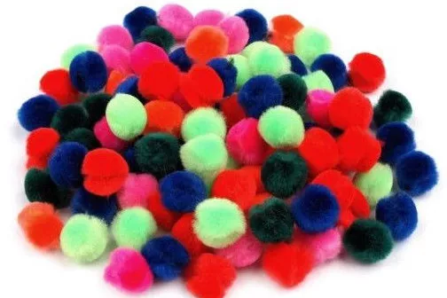 50 x MIXED LOOSE  Pom Poms 15 mm Card Making Scrapbooking Sewing Craft Applique