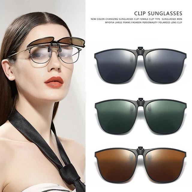 Clip On Flip Up Driving Glasses Sun Holiday UV Protection Unisex Sunglasses.