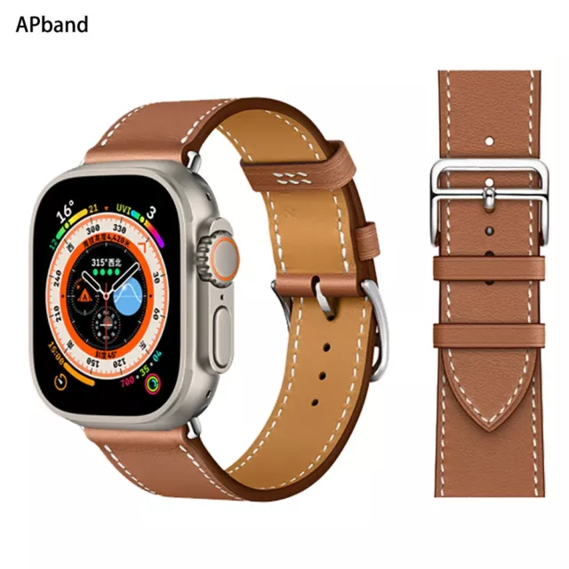 Apple Watch Classic Leather Band for Series 5/6/7/8/SE/ULTRA: Adjustable Strap