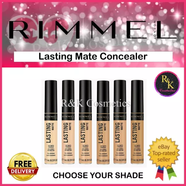 RIMMEL Lasting Matte Concealer Full Coverage 7ml - CHOOSE SHADE - NEW