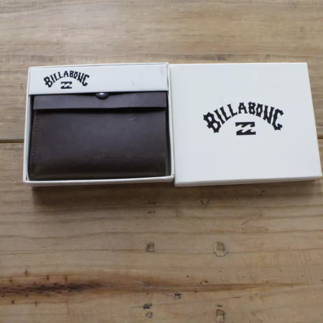 New Billabong Tri-Fold Wallet Tribong Leather Brown DE3