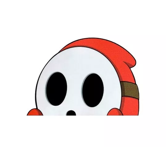  Super Mario Bro's Shy Guy 4"x 5" Vinyl Decal Sticker Emblem Nintendo Peeker JDM