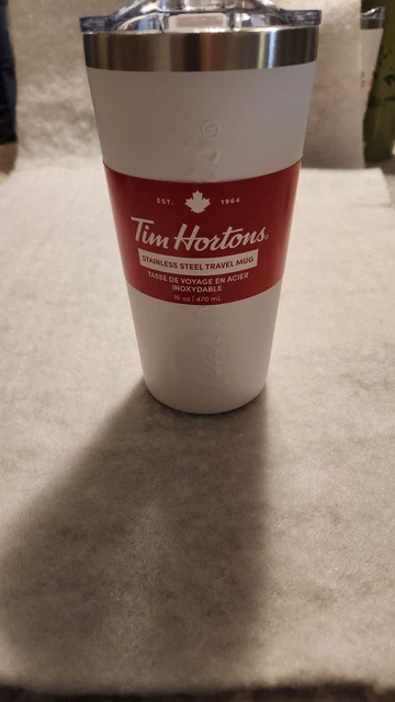 Tim Hortons Stainless Steel Travel Mug 470ml White