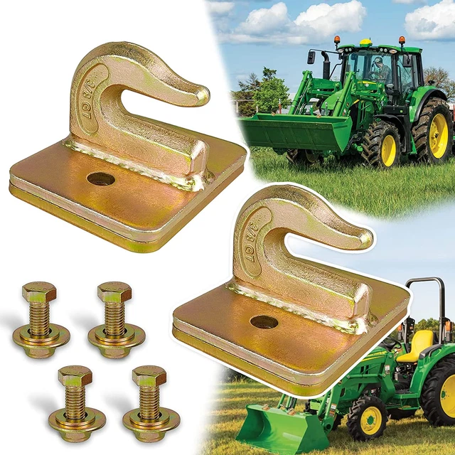 2 Pack 3/8" Tractor Bucket Grab Hook Grade 70 Forged Steel Bolt on Grab H