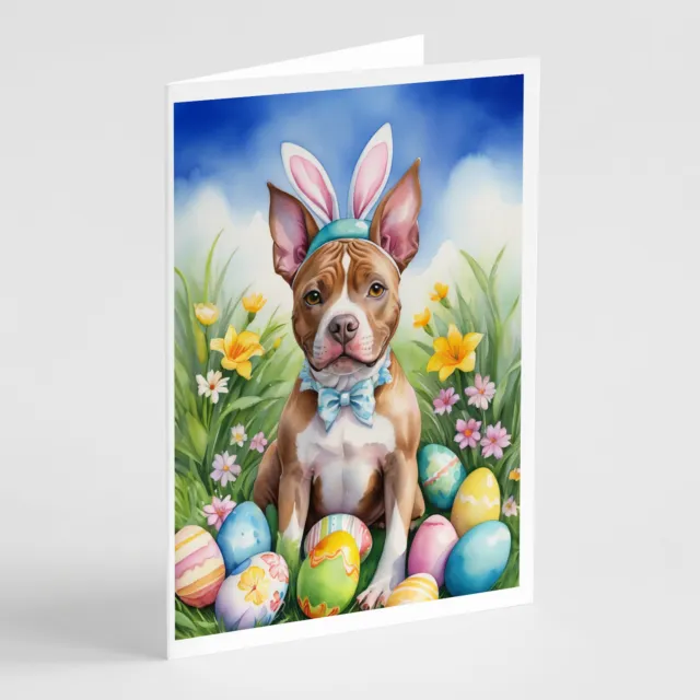 Pit Bull Terrier Easter Egg Hunt Greeting Cards Envelopes Pk of 8 DAC5134GCA7P