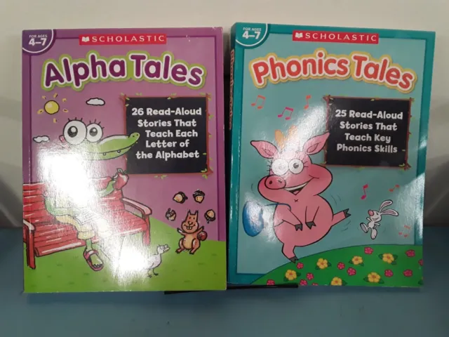Scholastic Set of 2 :  Age 4-7 Alpha Tales & Phonics Tales PB LN 230520