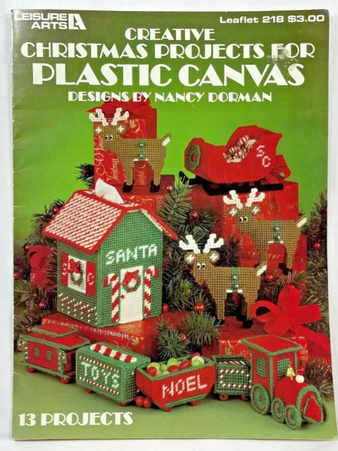 1982 LA Creative Christmas Projects para lona de plástico 218 libro de patrones 10274