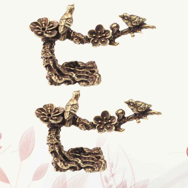 2 Pcs Décoration De Figurines Ornements En Laiton Décor Chinois