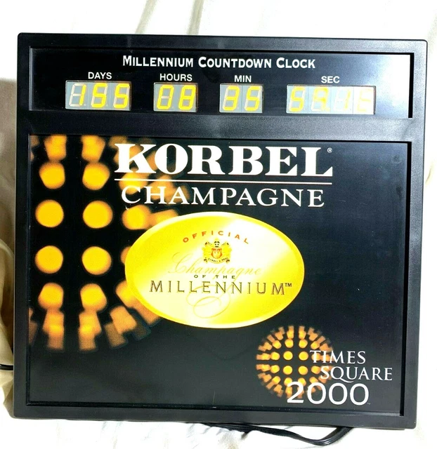Vintage KORBEL Champagne 2000 Millennium Countdown Sign. Very Rare.