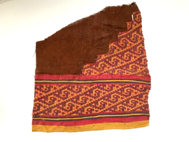 Pre Columbian Fine Textile Fragment  Chancay Circa 1100-1400 Ad