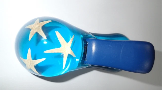Marine Animal Stapler 3 Starfish Flatbottom Seastar Specimen Clear Blue