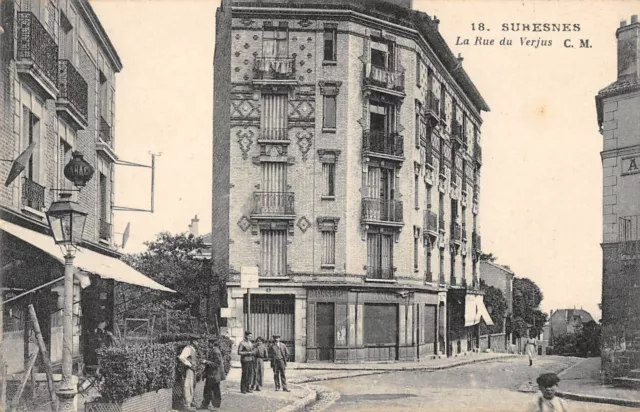 Cpa 92 Suresnes La Rue Du Verjus