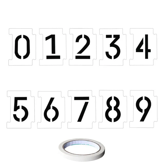 Tintenstrahl mit Band Postfach Adresse wiederverwendbar 26 Buchstaben 0-9 Zahlen Schablonen-Kit