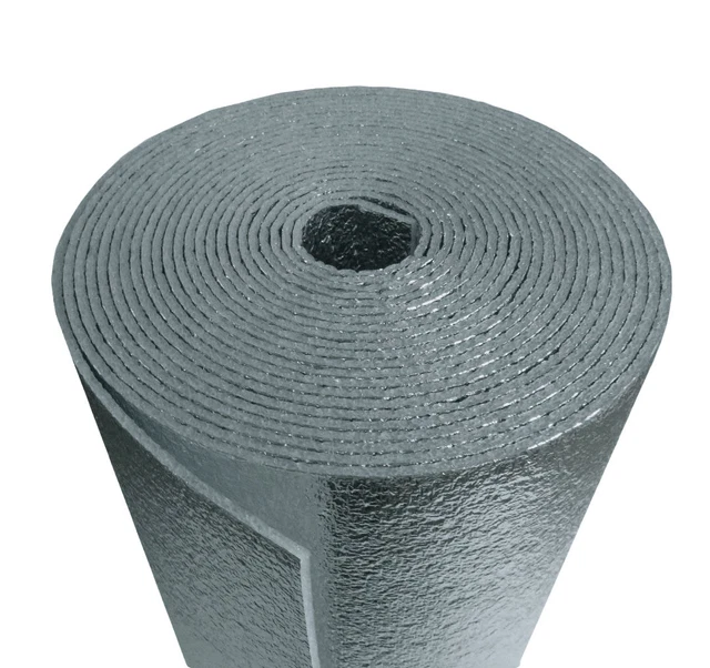 Reflective Foam Insulated Aluminum Foil Spiral Pipe Wrap Roll 12" x 100' R7 1/8