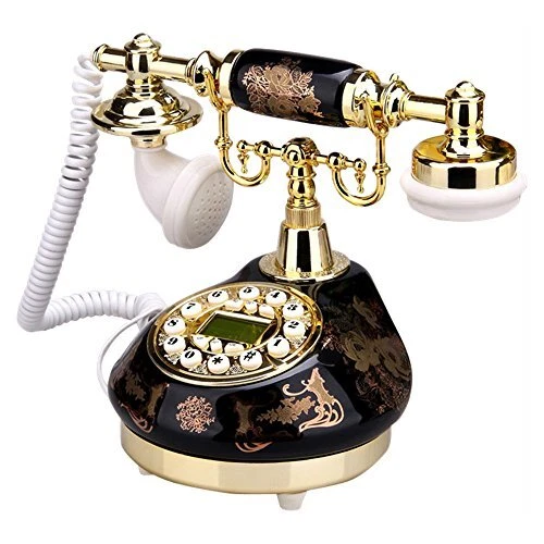 TelPal Corded Old Fashion Antique Landline Telephone Decor 1960, Wired Black
