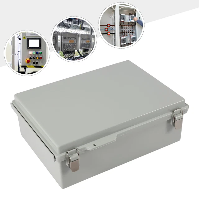 thumbnail interactive-video image 1 of CNCEST 15x11x5.1 Inch Stainless Steel Hinged Cover Junction Box IP67 With Mounting Plate 1 of 3