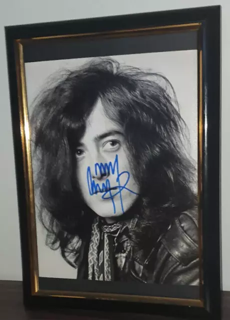 Jimmy Page-  Hand Signed Autographed Photo - With Coa -  Led Zepplin Framed 8X10