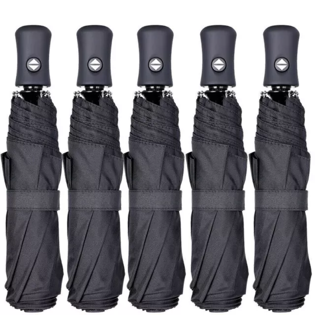 Men&Women 8 Ribs Stormproof Automatic Strong Folding Windproof Umbrella Auto LOT