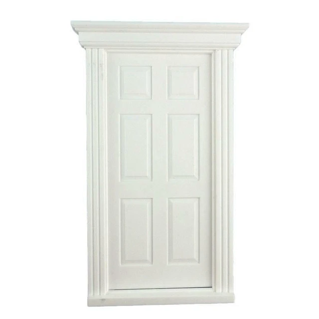 Dollhouse White Plastic 6 Panel Georgian Door 1:12 Scale DIY Builders