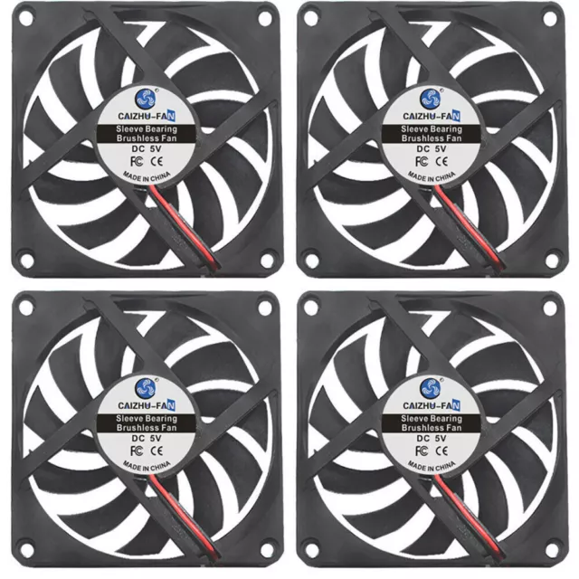 2/4PCS Lüfter Gehäuselüfter 5V 12V 24V für PC Computer 80x80x10mm 80mm leise FAN