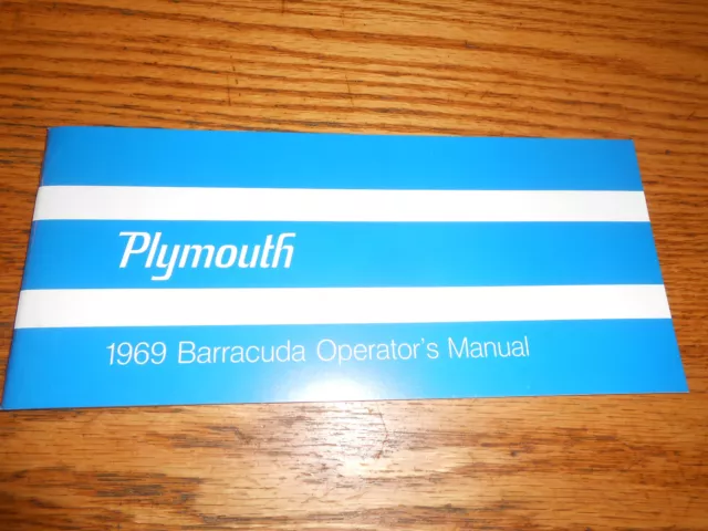 1969 Plymouth Barracuda Operator's Manual / '69 'Cuda  Owner's Manual