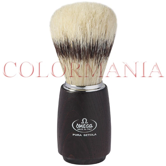 Omega Pennello Da Barba In Setola Professionale Barbiere Manico In Legno 11712
